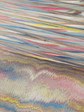 Hand marbled sheet of paper -bookbinding paper - decoupage paper - scrapbooking paper - peacock pattern