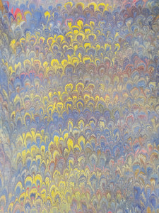 Hand marbled sheet of paper