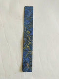 Blue and green hand marbled bookmark