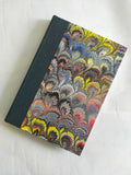 Multicolour large marbled address book with canvas on the spine