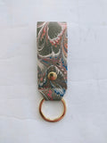 Multicolour hand Marbled Cotton Paper Keyring