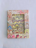 Multicolour hand marbled wooden frame, for desk