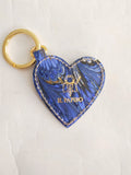 Other side of hand Marbled Cotton Paper heart shaped Keyring