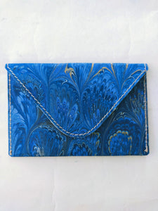 Hand Marbled cotton paper business card wallet