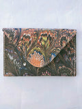 Multicolour Hand Marbled cotton paper business card wallet