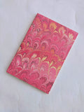 Pink marbled Journal - 100% recycled paper - peacock feather pattern