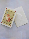 ginger cat and butterfly card and envelope