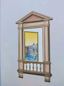 3D laser cut window card of Rome &quot;Trevi fountain&quot;