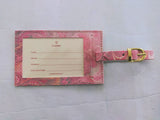 pink Marbled cotton paper luggage tag