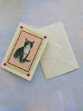 Black and white cat card and envelope