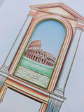 3D laser cut window card of Rome "colosseo"