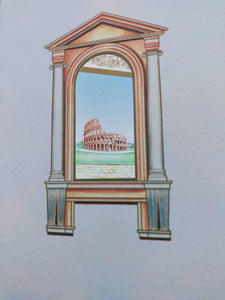 3D laser cut window card of Rome "colosseo"