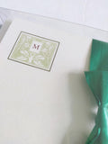 Single letter flat card set - Cards &quot;LG&quot; with monogram and envelopes