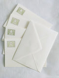 Single letter flat card set - Cards &quot;LG&quot; with monogram and envelopes