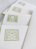 Single letter flat card set - Cards &quot;LG&quot; with monogram and envelopes