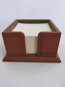 hand tooled leather memo box and memo pad