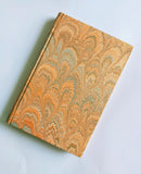 Hand marbled Journal hardcover - peacock feather