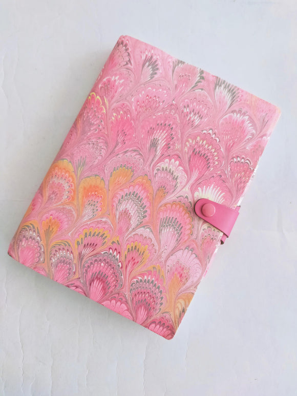 2024-2025 Diary - hand marble - pink peacock pattern