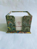 Multicolor dark hand marbled memo box and pad