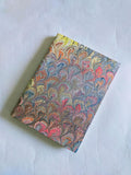 Multicolour light hard cover Journal - marble paper sketchbook, A5 plain paper journal with decorated edge