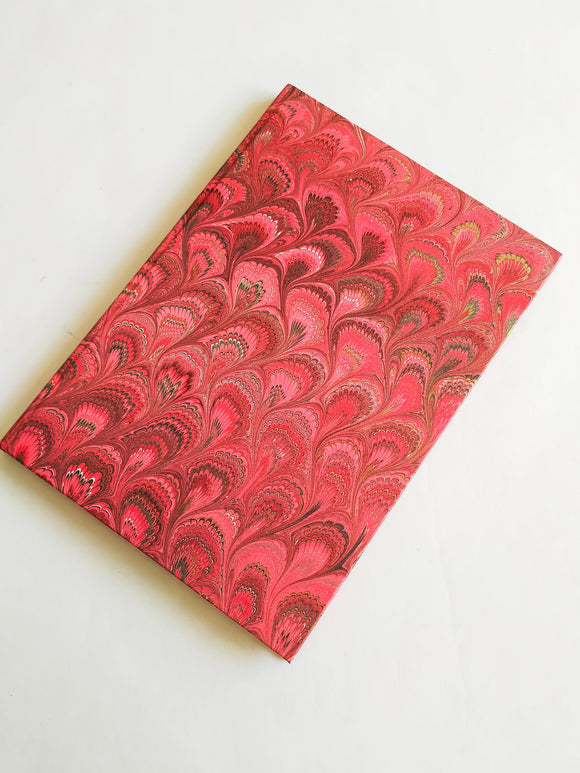 Music Notebook - music manuscript book - music note notebook - hard cover - hand marbled