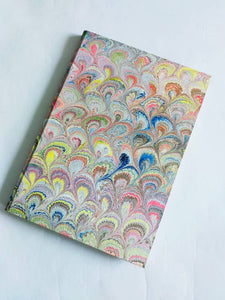 Music Notebook - music manuscript book - music note notebook - hard cover - hand marbled